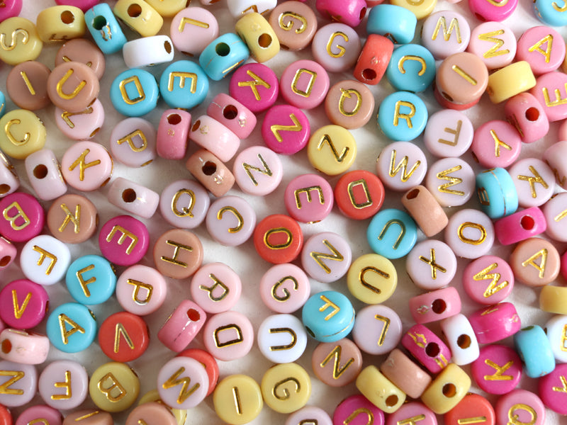 achat Pot perles lettres – Couleurs chaudes