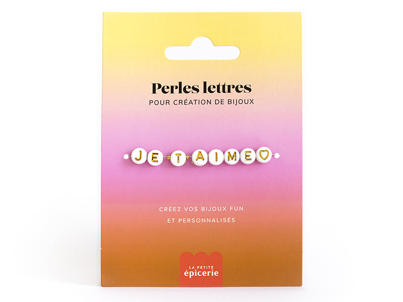 Achat Perles lettres "Je t'aime" pour bracelet à personnaliser