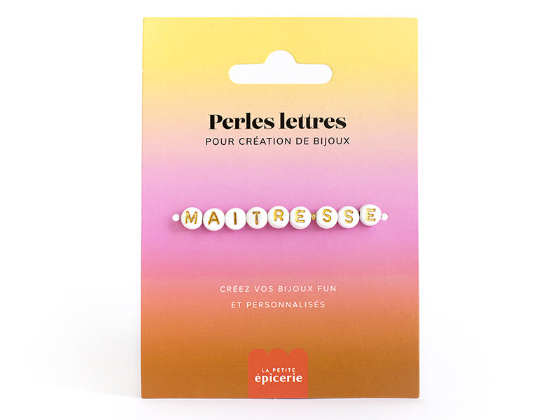 Achat Perles lettres "Maîtresse" pour bracelet à personnaliser