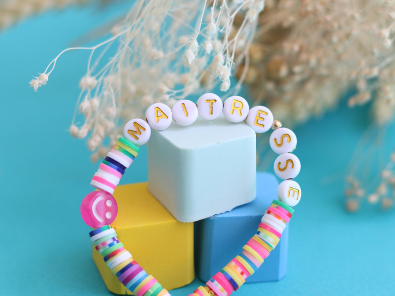 Achat Perles lettres "Maîtresse" pour bracelet à personnaliser