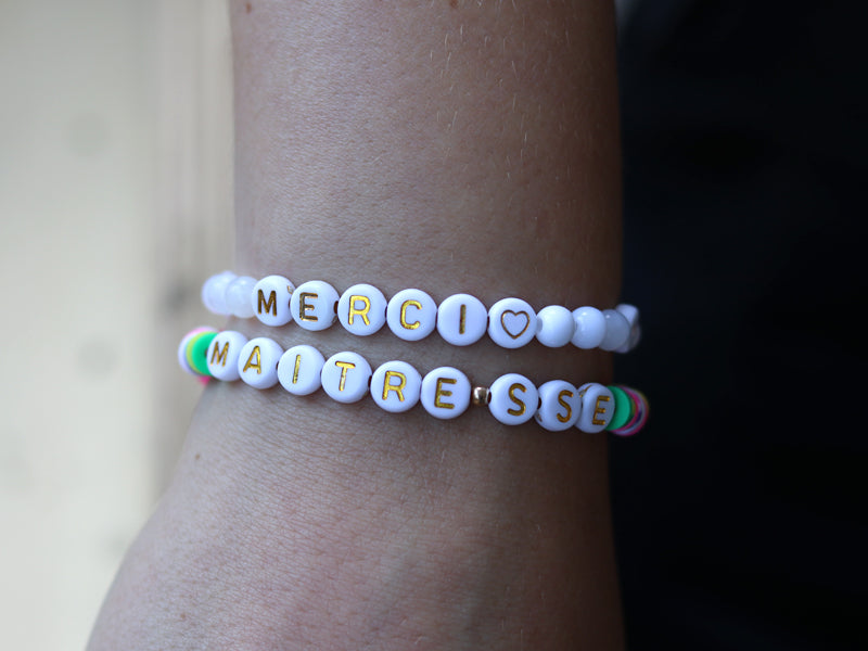 achat Perles lettres "Maîtresse" pour bracelet à personnaliser