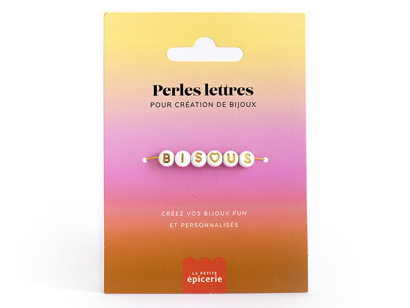 Achat Perles lettres "Bisous" pour bracelet à personnaliser