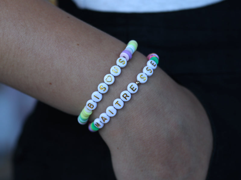 achat Perles lettres "Bisous" pour bracelet à personnaliser