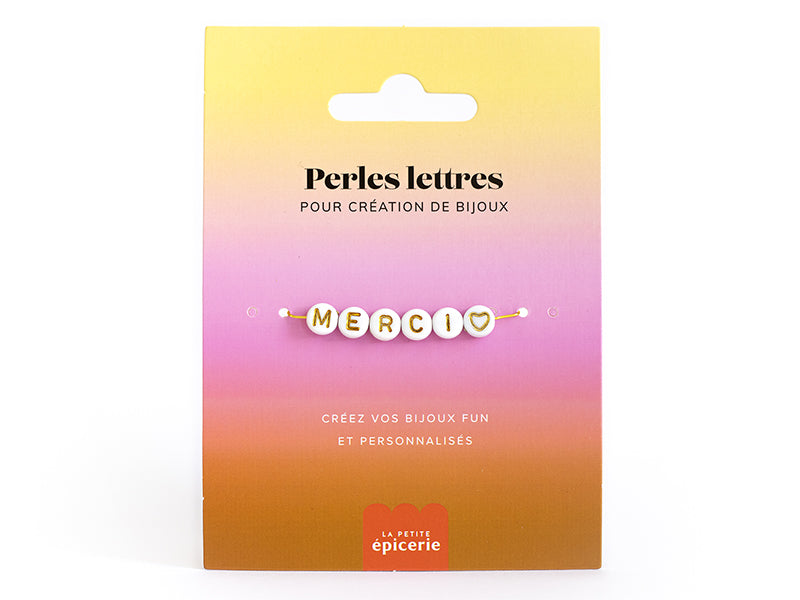 Achat Perles lettres "Merci" pour bracelet à personnaliser