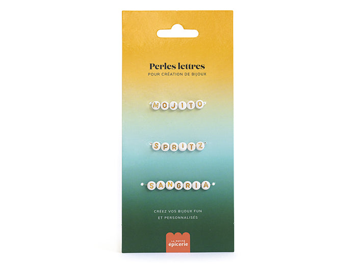 Achat Perles lettres 3 mots pour bracelet à personnaliser - Sangria, Mojito et Spritz