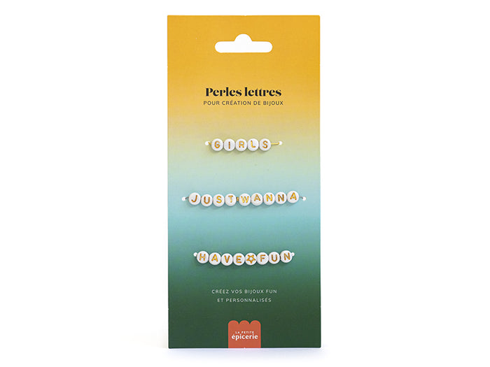 Achat Perles lettres 3 mots pour bracelet à personnaliser - Girls, Just Wanna et Have Fun