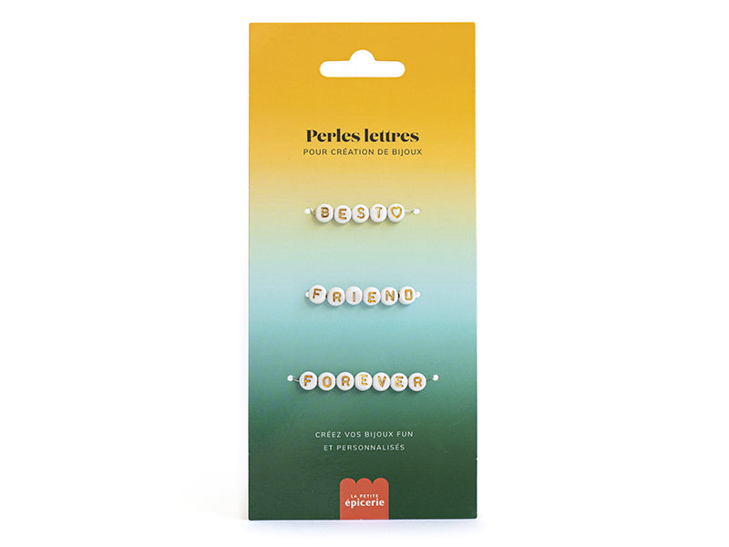 Achat Perles lettres 3 mots pour bracelet à personnaliser - Best, Friend et Forever