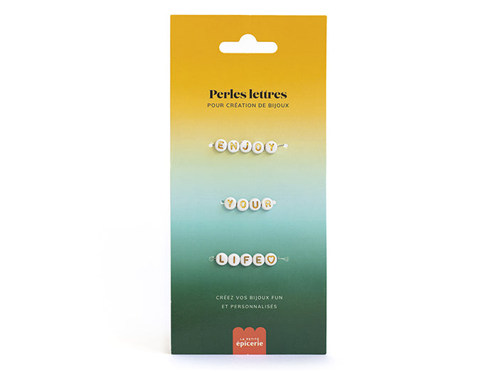 Achat Perles lettres 3 mots pour bracelet à personnaliser - Enjoy, Your et Life