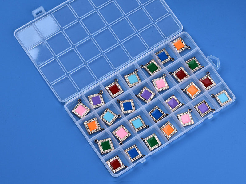 achat Boite de rangement pour perles - 28 compartiments - 22 x 13 cm