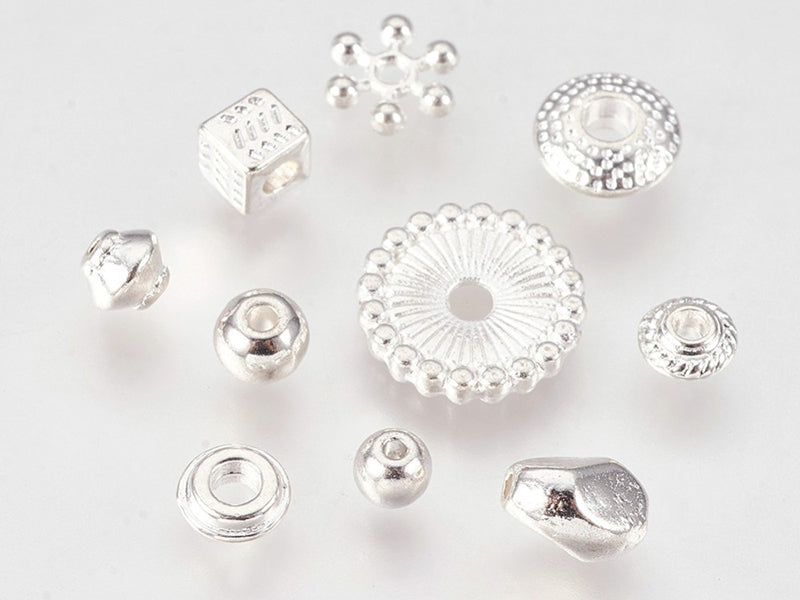 Achat Lot de 10 grammes soit 40 pcs env. d'intercalaires argentés pour perles heishi