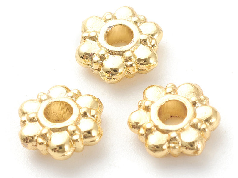 Achat 20 perles intercalaires en forme de fleurs - Doré à l'or fin 18 K - 7,5 mm