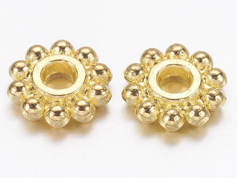 Achat 20 perles intercalaires à petites boules dorées - 6,5 mm