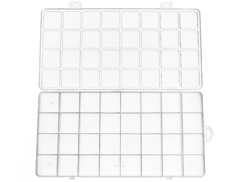 achat Boite de rangement pour perles - 32 compartiments - 26 x 13 cm