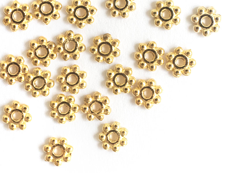 achat 20 perles intercalaires dorées à petites boules - 4 mm