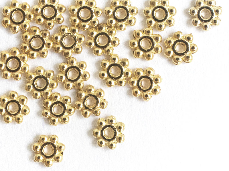 achat 20 perles intercalaires dorées à petites boules - 4 mm
