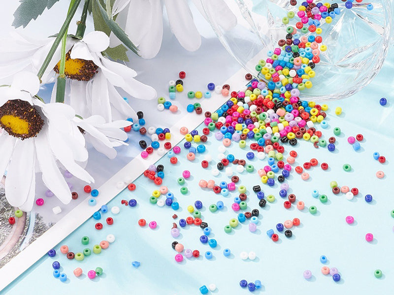 achat Boite de 15 couleurs de perles de rocailles - taille 8/0 soit 3 mm de diam env.