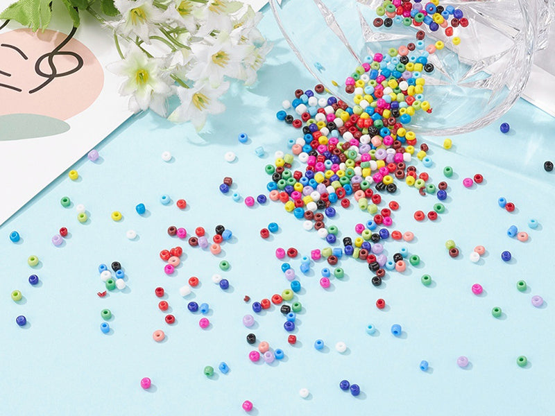 achat Boite de 15 couleurs de perles de rocailles - taille 8/0 soit 3 mm de diam env.