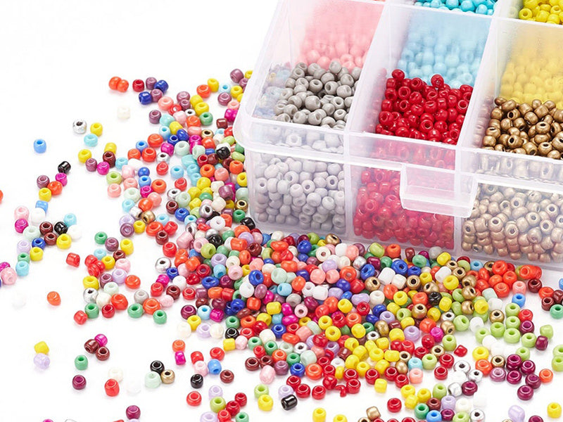 achat Boite de 24 couleurs de perles de rocailles rondes - 8/0 soit environ 3 mm de diam.