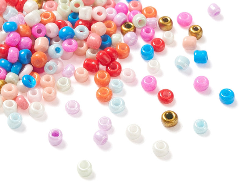 achat Boite de 12 couleurs estivales de perles de rocailles rondes - 2mm - 3000 pcs environ
