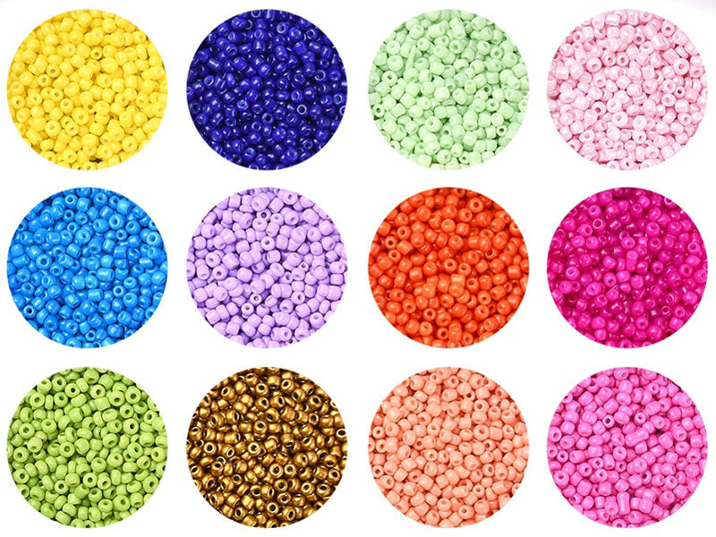 achat Boite de 12 couleurs pop de perles de rocailles rondes 12/0 - 2 mm - 15000 pcs