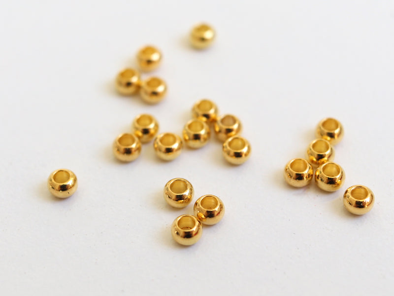 achat 20 perles rondelles intercalaires rondes couleur doré - 3x2 mm