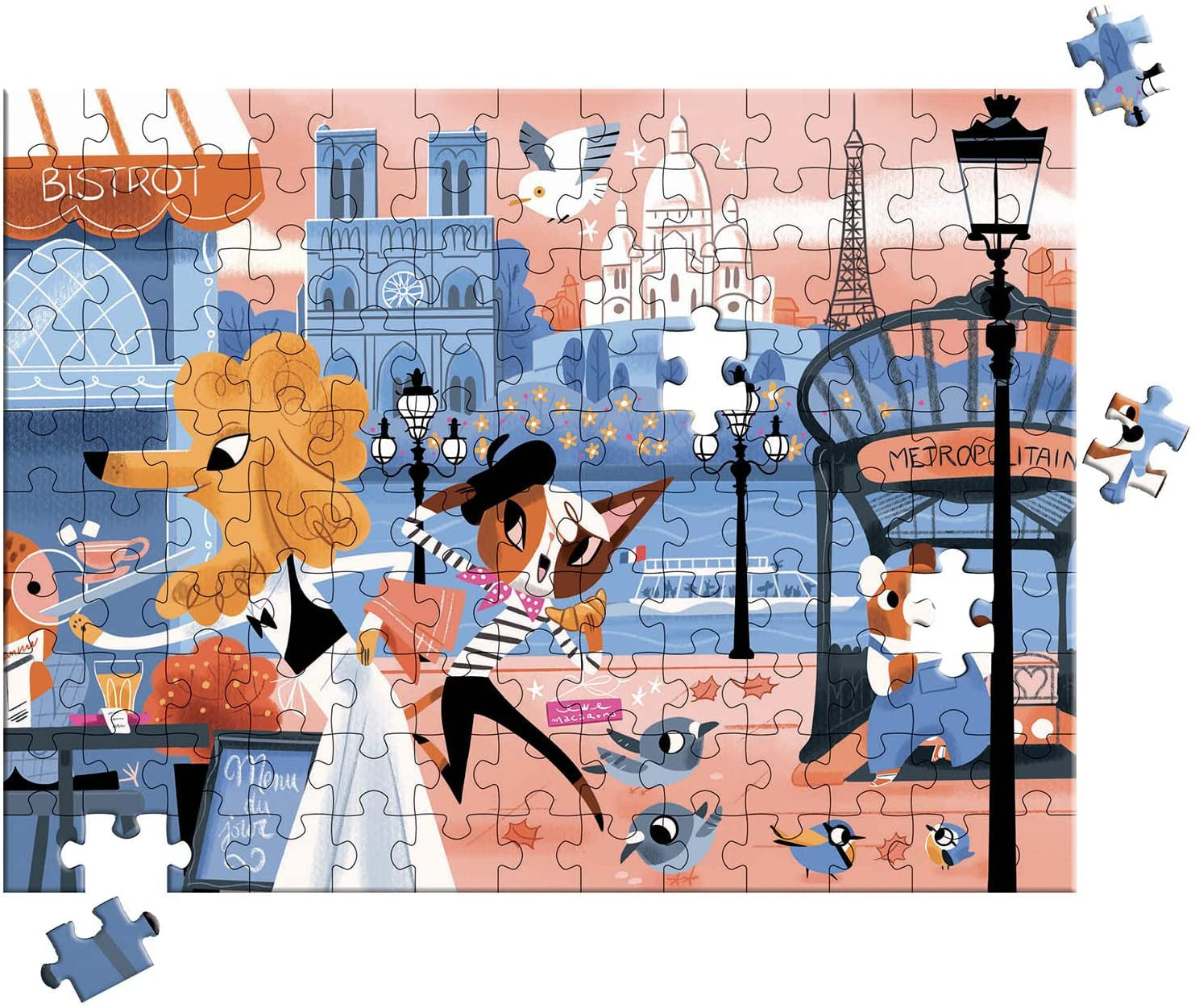 Achat Mini puzzle - Bonjour Paris - 130 pièces
