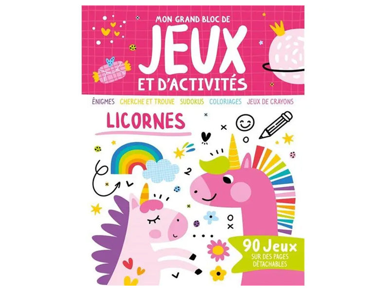 Achat Mon grand bloc de jeux et d'activités - Licornes