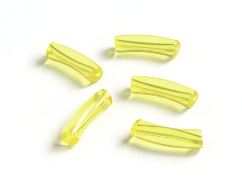 Achat Lot de 5 perles tubes transparentes en résine 6 mm - Jaune