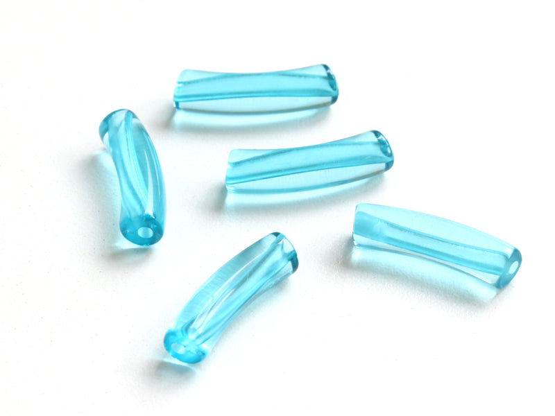 Achat Lot de 5 perles tubes transparentes en résine 6 mm - Bleu clair