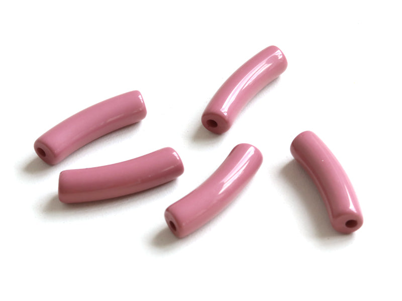 Achat Lot de 5 perles tubes opaques en résine 6 mm - Mauve