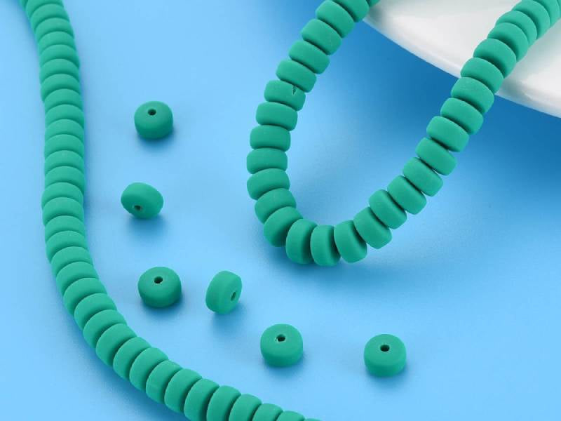 Achat Boite de perles heishi épaisses 6 mm - Vert bouteille