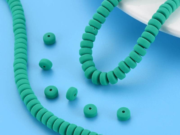 Achat Boite de perles heishi épaisses 6 mm - Vert bouteille