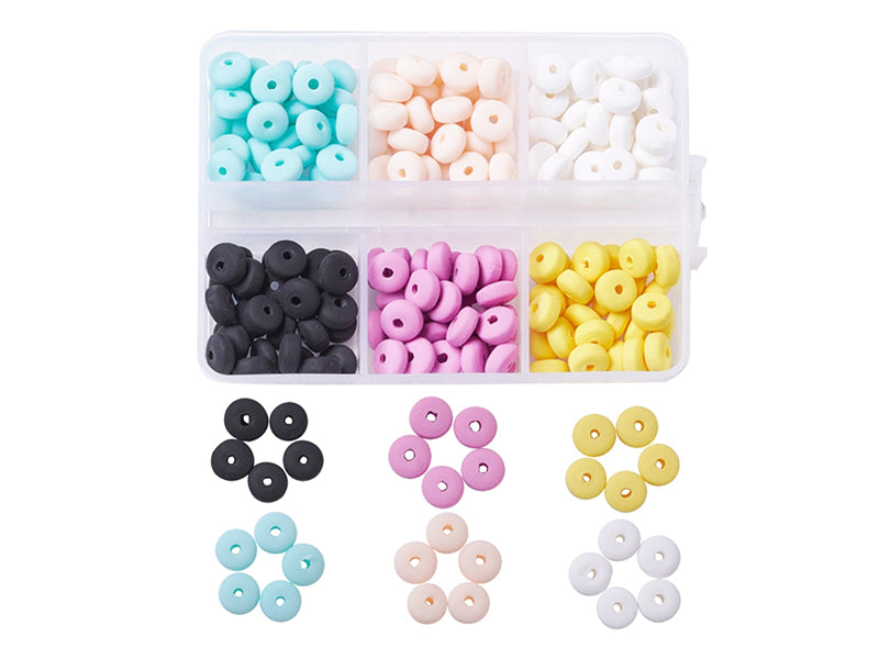 Achat Boite de 6 couleurs de perles heishi épaisses