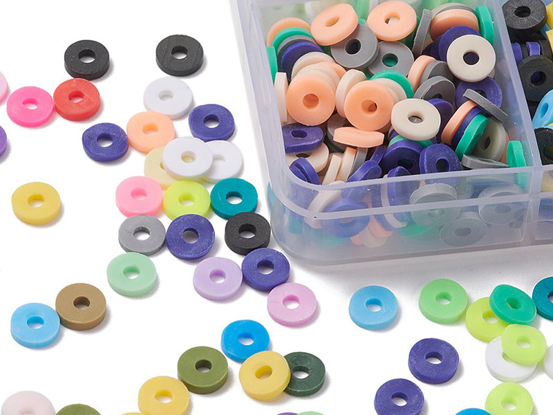 Achat Boite de 15 couleurs de perles heishi - Multicolore