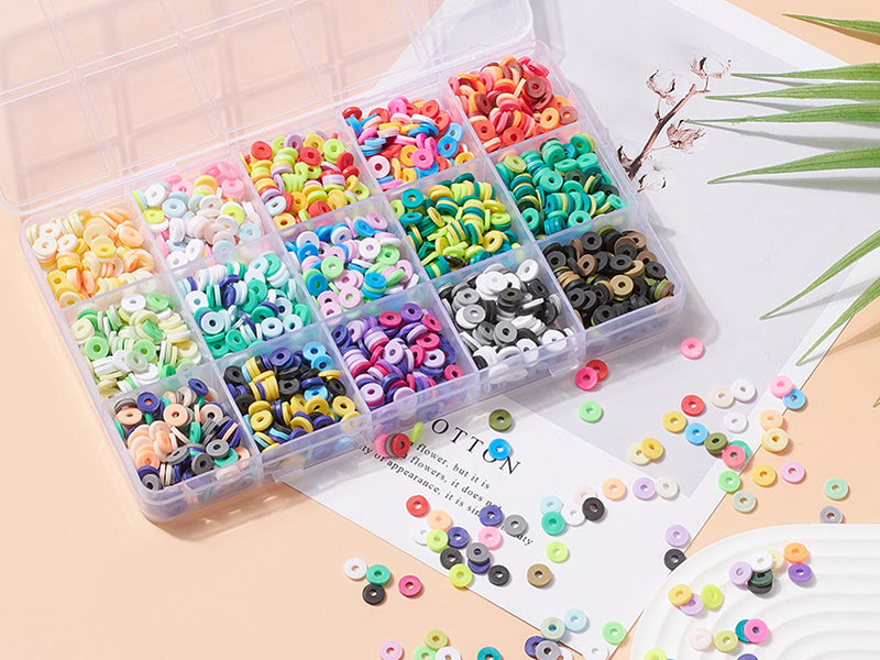 achat Boite de 15 couleurs de perles heishi - Multicolore