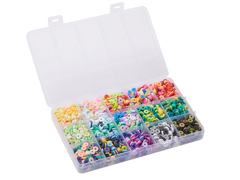 achat Boite de 15 couleurs de perles heishi - Multicolore