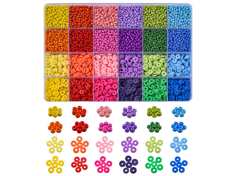 Achat Kit de perles heishi et perles de rocailles - Fil et pince inclus