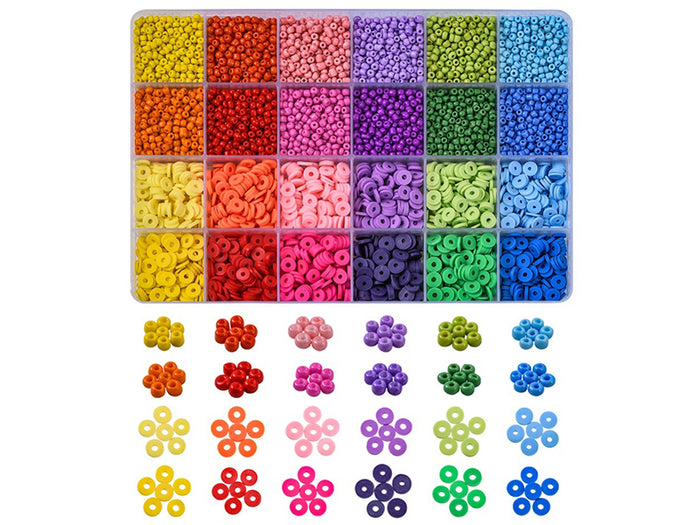 Achat Kit de perles heishi et perles de rocailles - Fil et pince inclus
