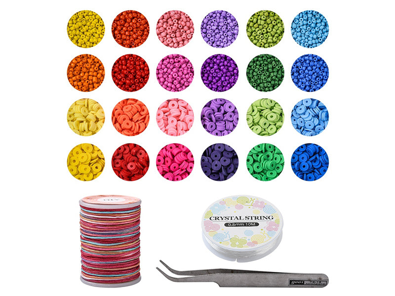 achat Kit de perles heishi et perles de rocailles - Fil et pince inclus