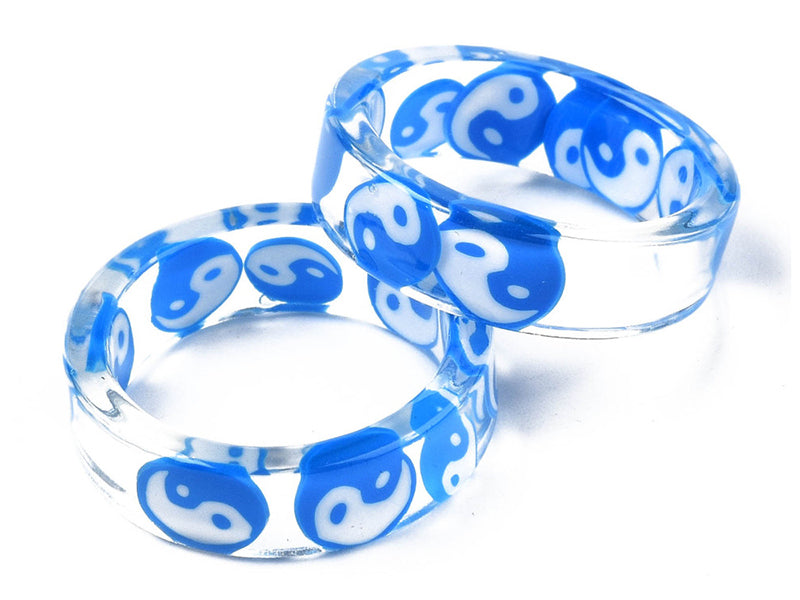 achat Bague en résine transparente - Yin Yang - Couleur aléatoire