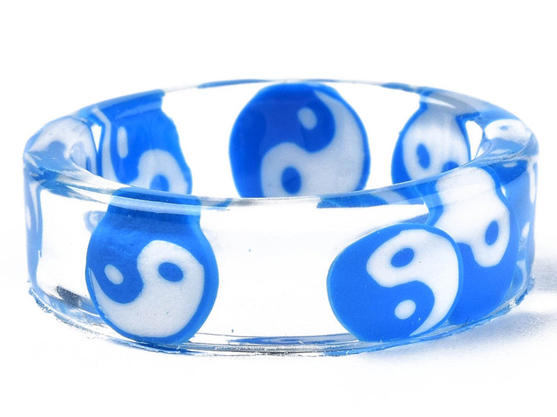 achat Bague en résine transparente - Yin Yang - Couleur aléatoire