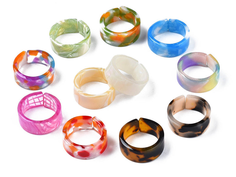 achat Bague en résine transparente effet écaillé - Couleur aléatoire