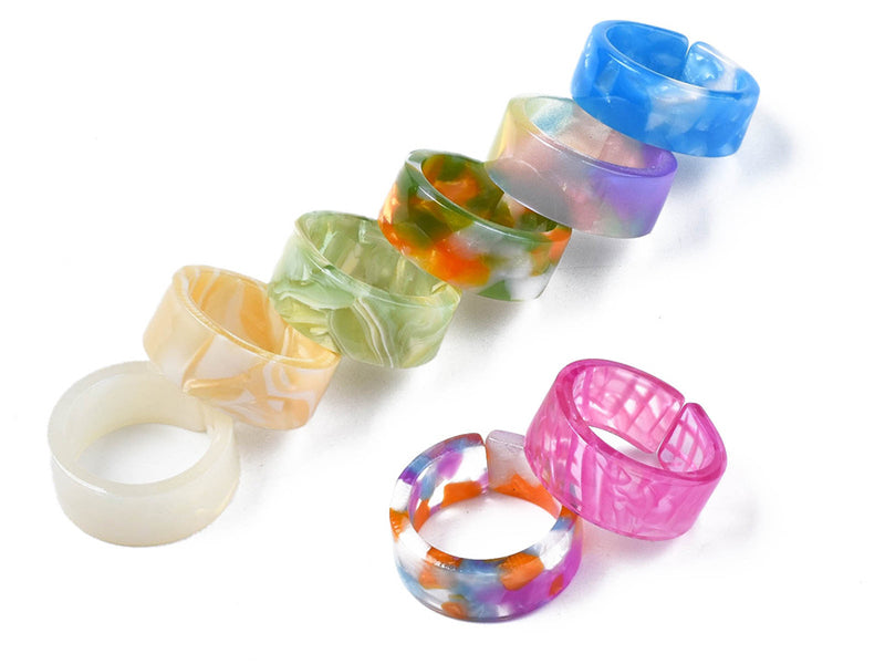 achat Bague en résine transparente effet écaillé - Couleur aléatoire