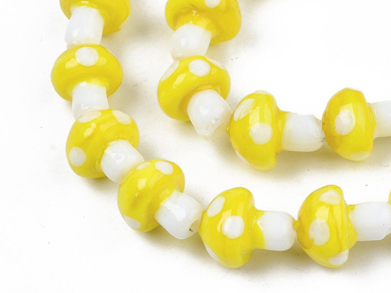 Achat Perle champignon - Jaune et blanc