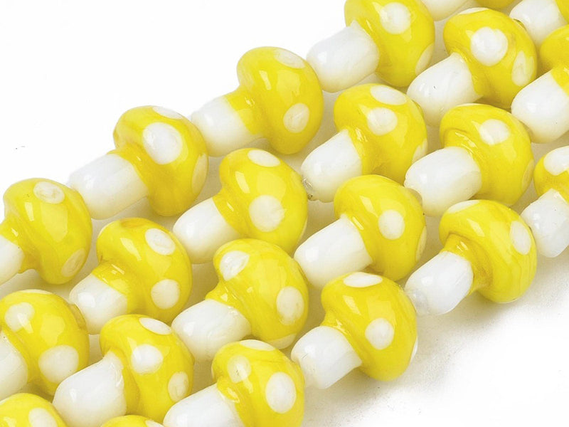 Achat Perle champignon - Jaune et blanc