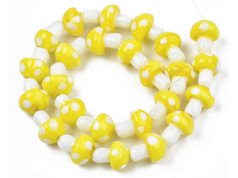 achat Perle champignon - Jaune et blanc