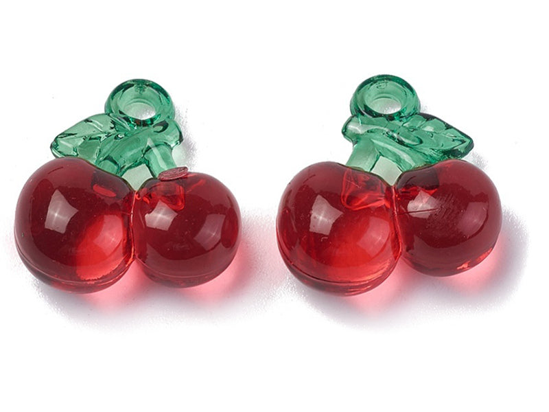 achat Pendentif cerise en acrylique transparent