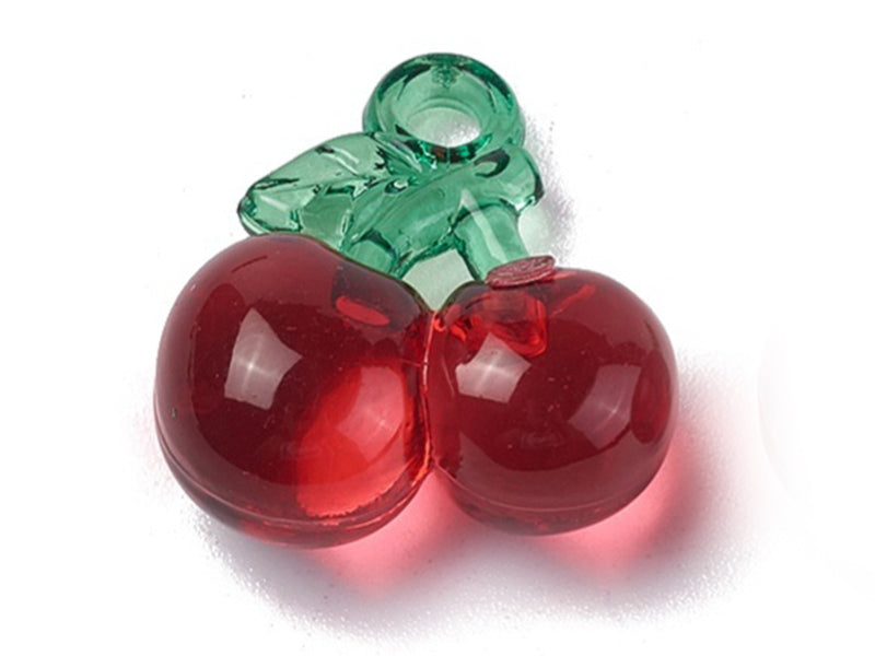 Achat Pendentif cerise en acrylique transparent