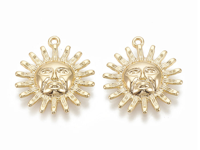 Achat Pendentif soleil - Doré à l'or fin 18k sans nickel - 22 mm