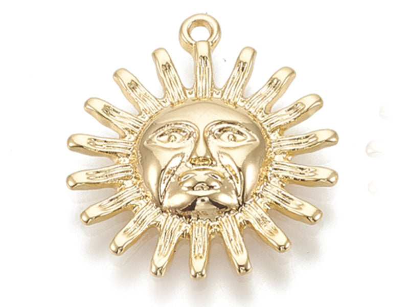Achat Pendentif soleil - Doré à l'or fin 18k sans nickel - 22 mm